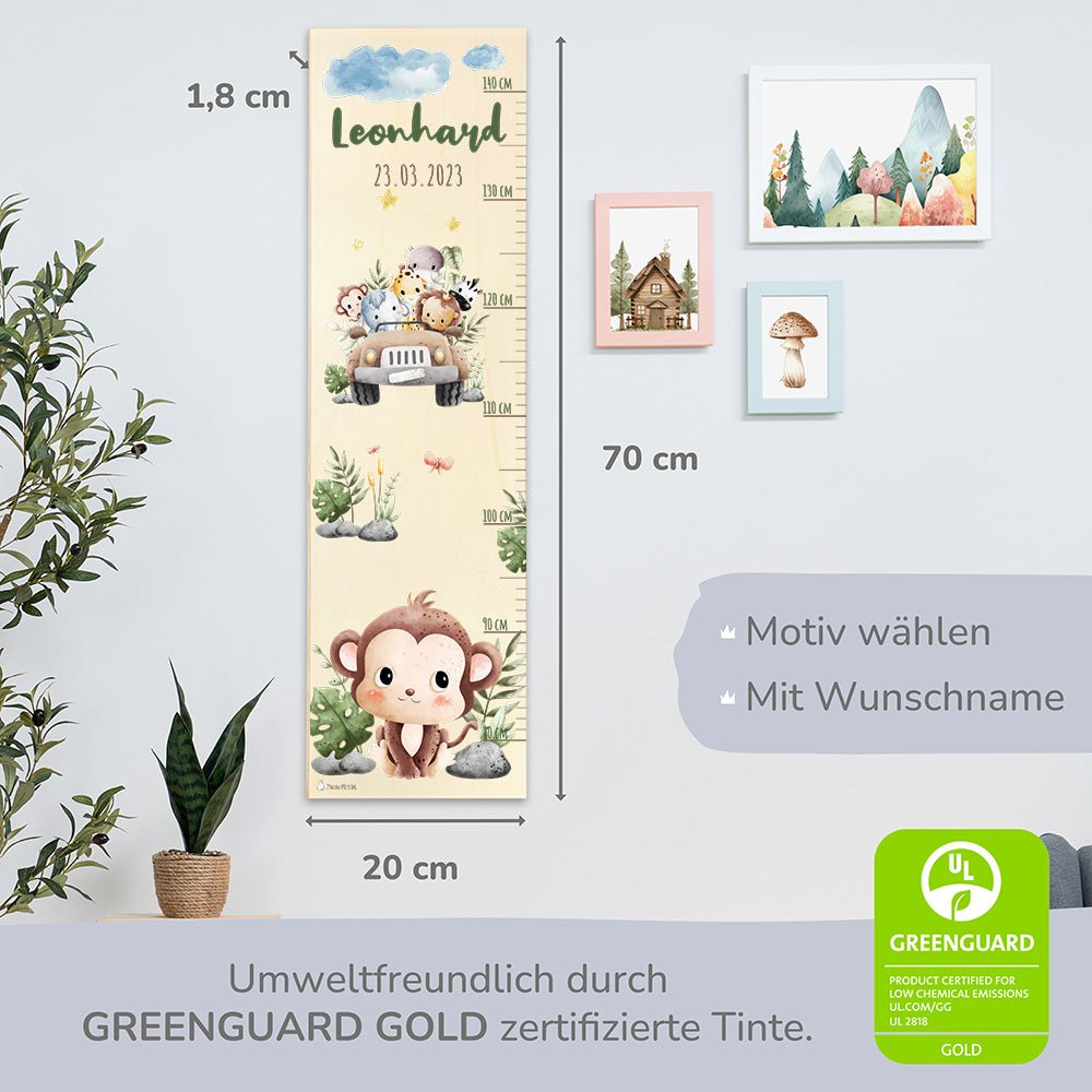 Messlatte Kinder Holz Safari Motive - Muckelmeister