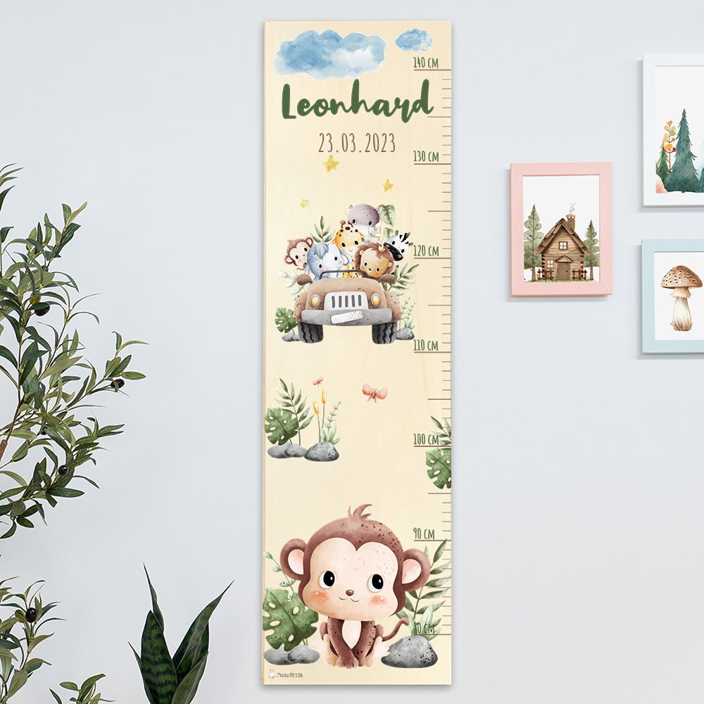 Messlatte Kinder Holz Safari Motive - Muckelmeister