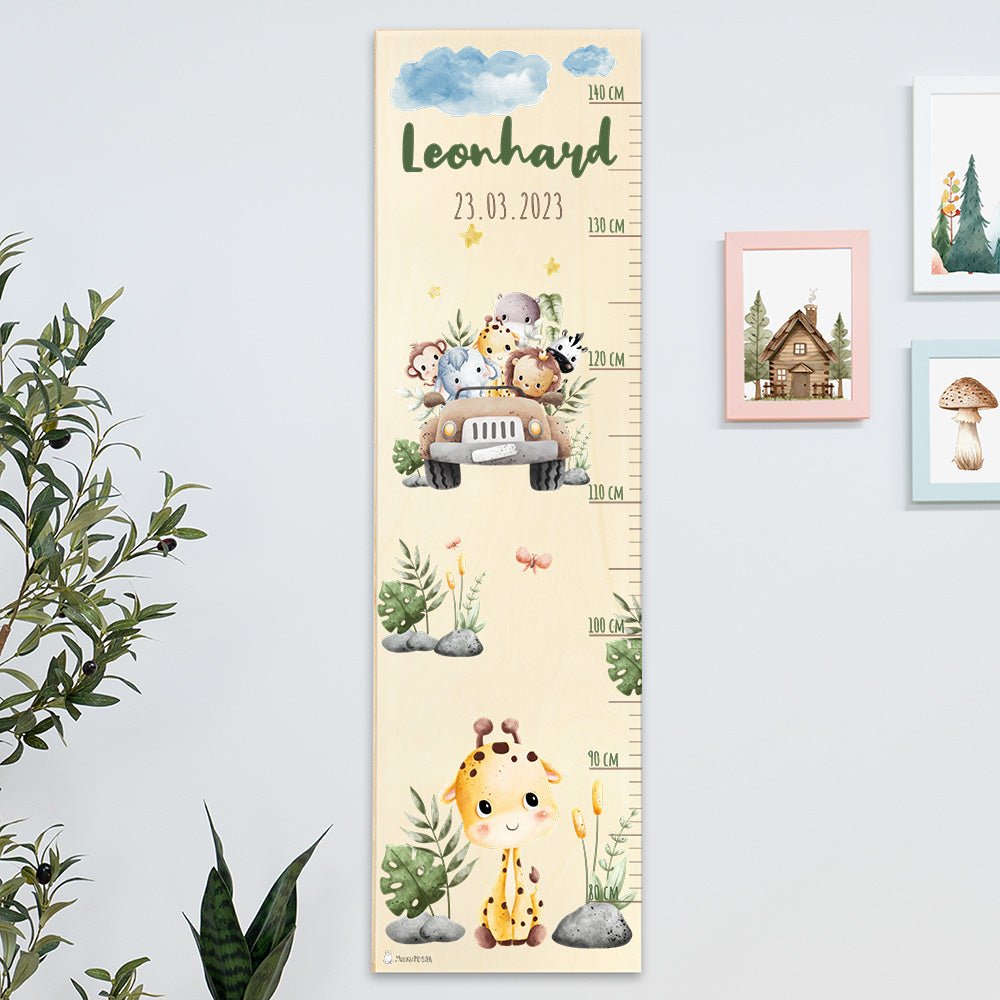 Messlatte Kinder Holz Safari Motive - Muckelmeister