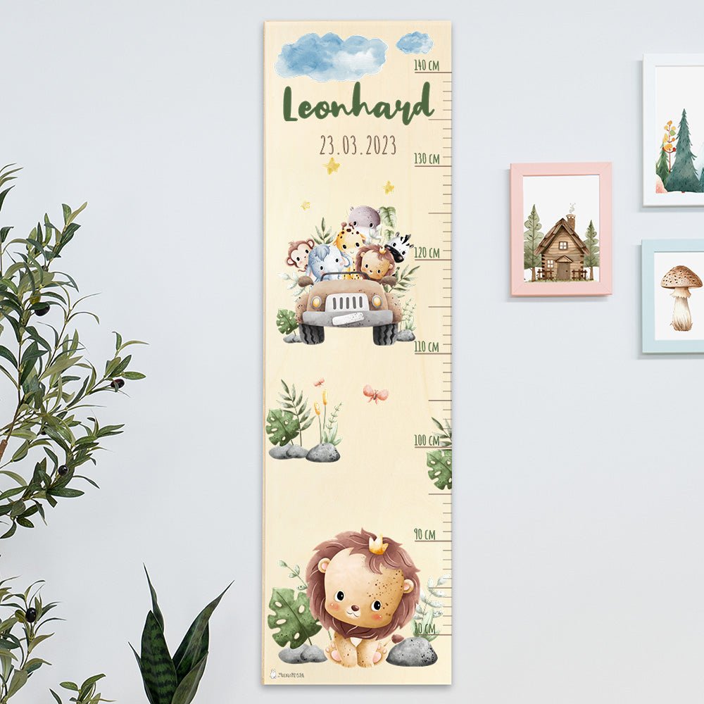 Messlatte Kinder Holz Safari Motive - Muckelmeister