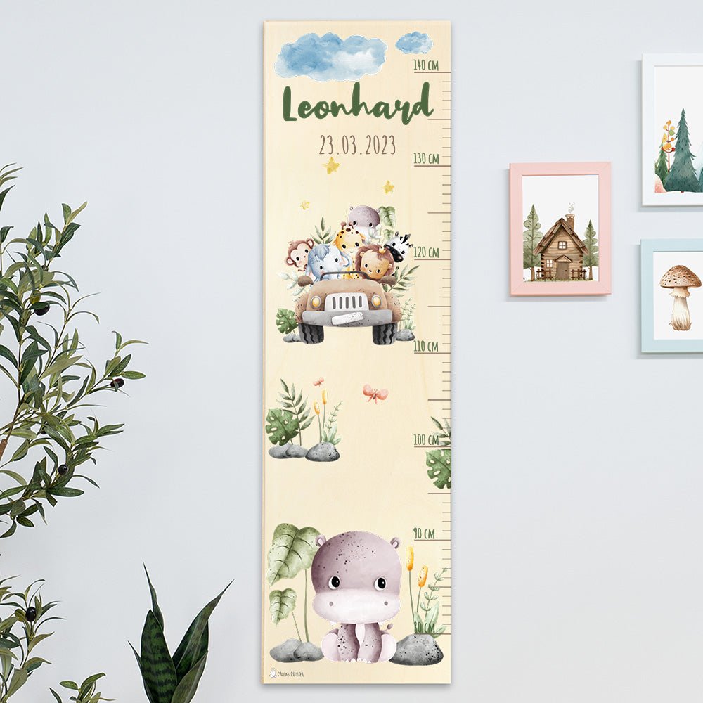 Messlatte Kinder Holz Safari Motive - Muckelmeister