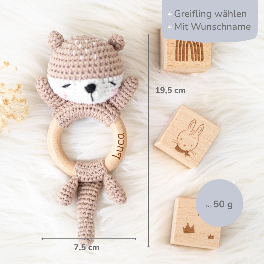 Greifling Baby mit Namen - Otter - Muckelmeister