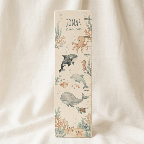 Messlatte Kinder Holz - Unterwasser Welt