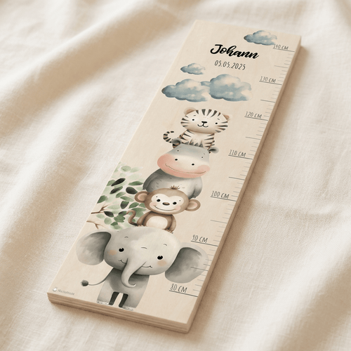 Kinder Messlatte Tiermotive