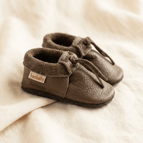 Personalisierte Krabbelschuhe – Baby Mokassins Mokki
