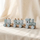 Holzzug Blau - Personalisiert - Muckelmeister