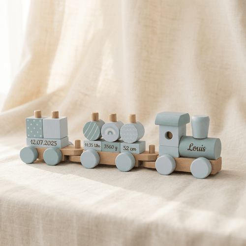 Holzzug Blau - Personalisiert