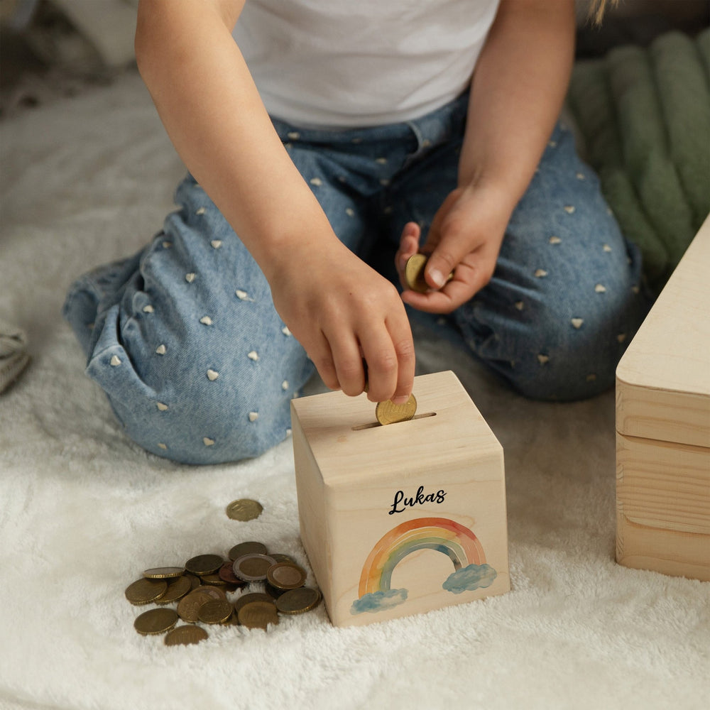 Spardose Personalisiert Regenbögen Boho - Muckelmeister
