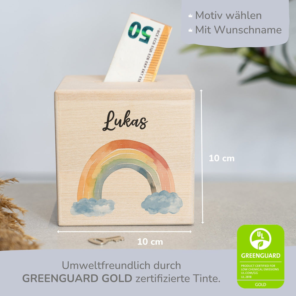 Spardose Personalisiert Regenbögen Boho - Muckelmeister