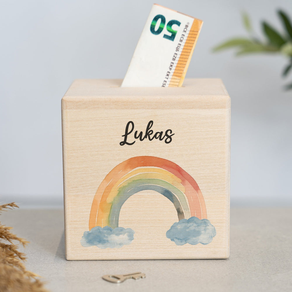 Spardose Personalisiert Regenbögen Boho - Muckelmeister