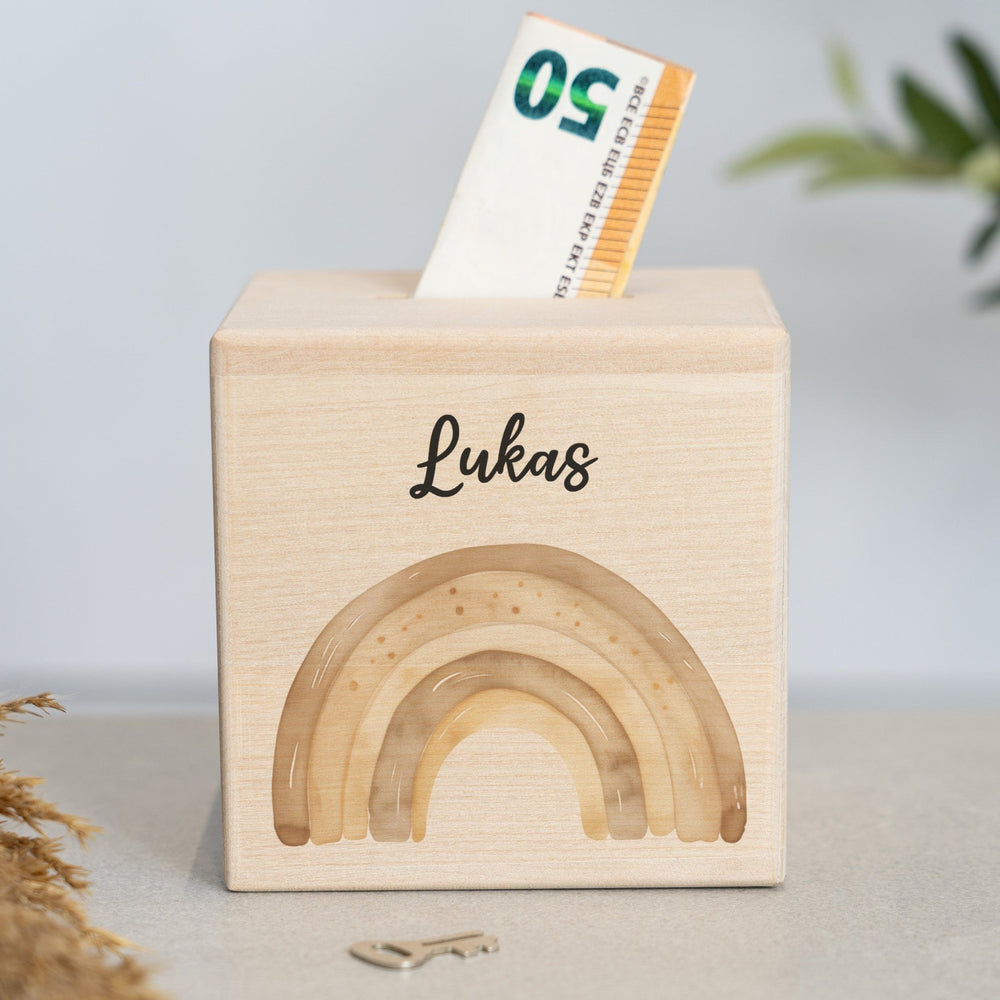 Spardose Personalisiert Regenbögen Boho - Muckelmeister
