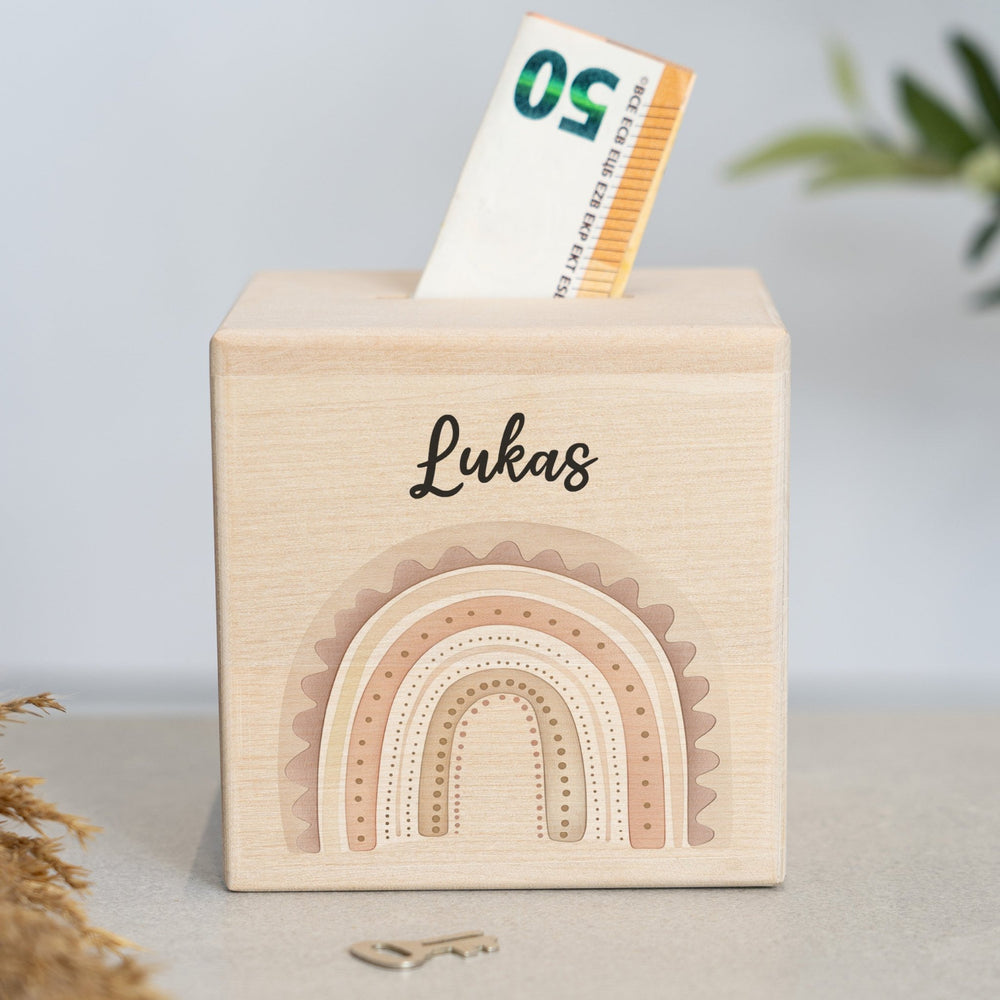 Spardose Personalisiert Regenbögen Boho - Muckelmeister