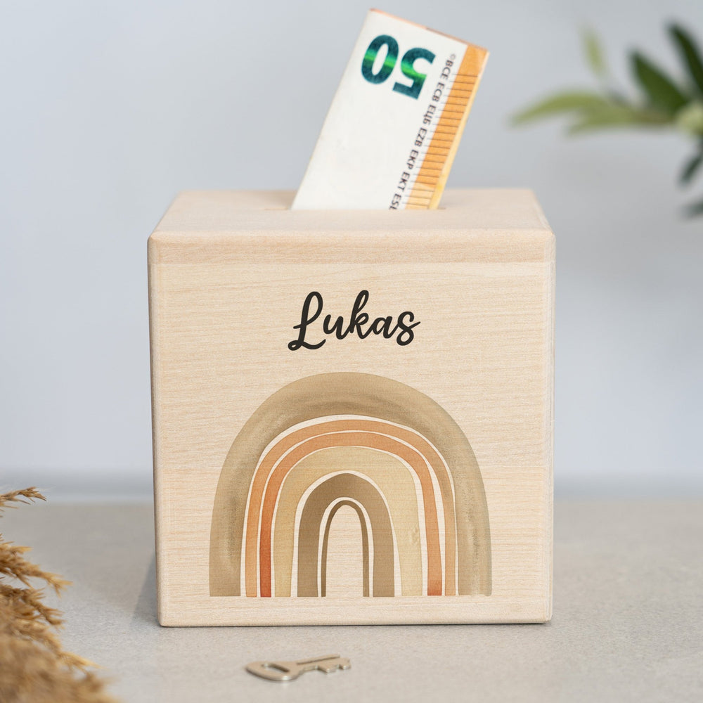 Spardose Personalisiert Regenbögen Boho - Muckelmeister