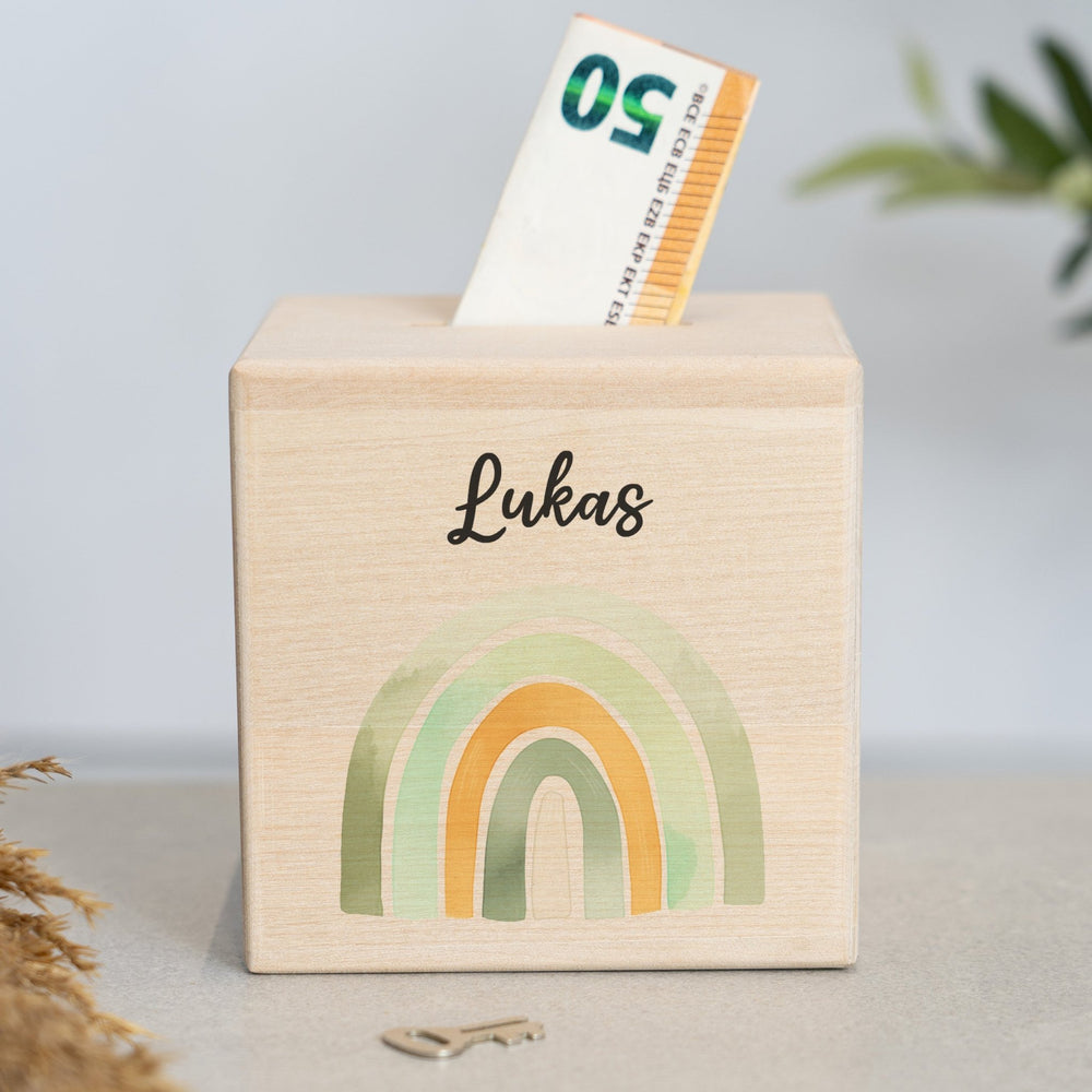 Spardose Personalisiert Regenbögen Boho - Muckelmeister