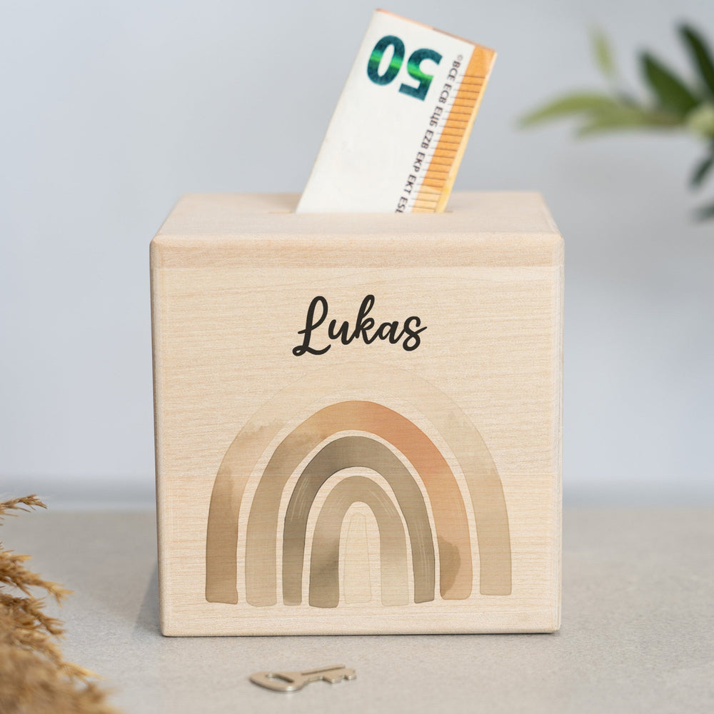 Spardose Personalisiert Regenbögen Boho - Muckelmeister
