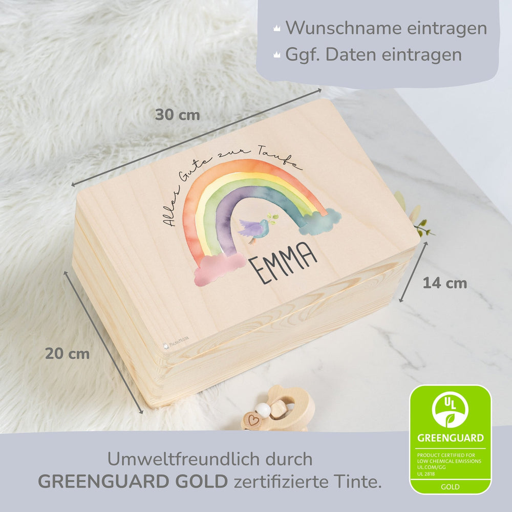 Erinnerungskiste Taufe Motiv Regenbogen - Muckelmeister
