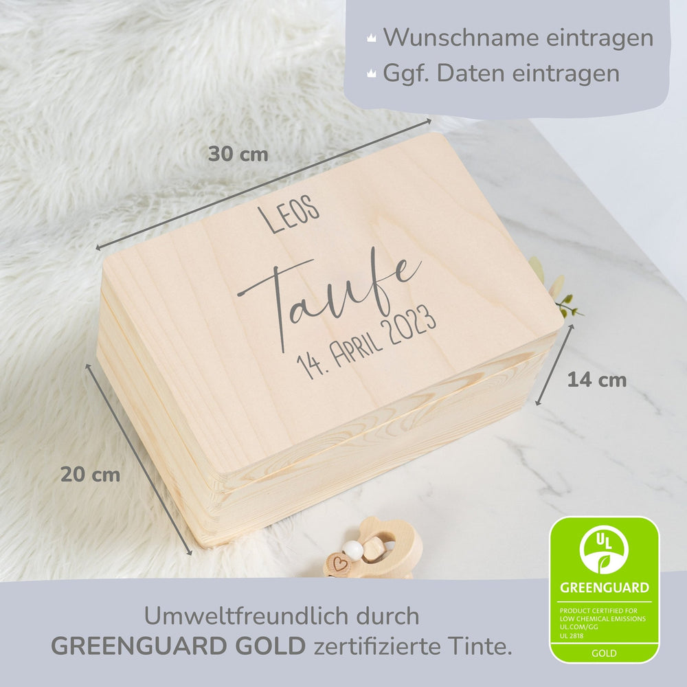 Erinnerungsbox Taufe mit Datum - Muckelmeister