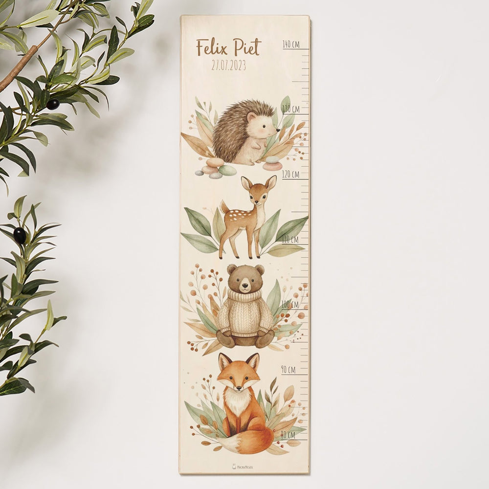 Messlatte Kinder Holz - Waldtiere Bär - Muckelmeister