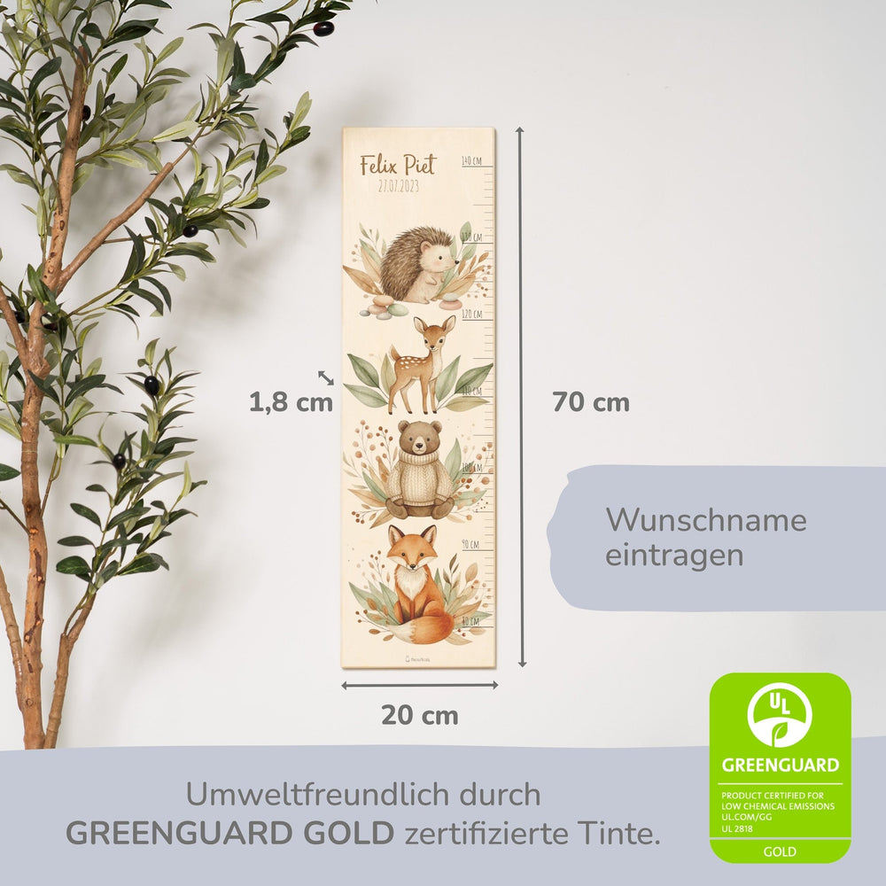 Messlatte Kinder Holz - Waldtiere Bär - Muckelmeister