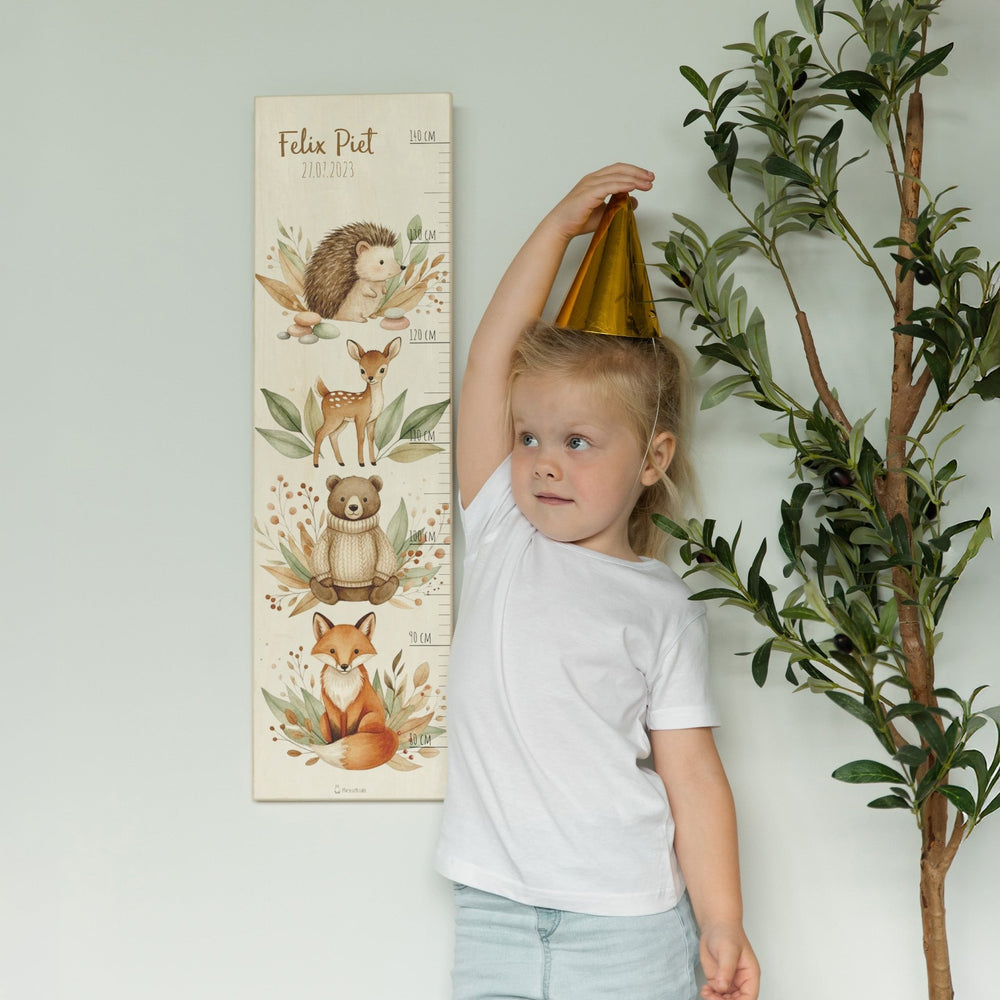 Messlatte Kinder Holz - Waldtiere Bär - Muckelmeister