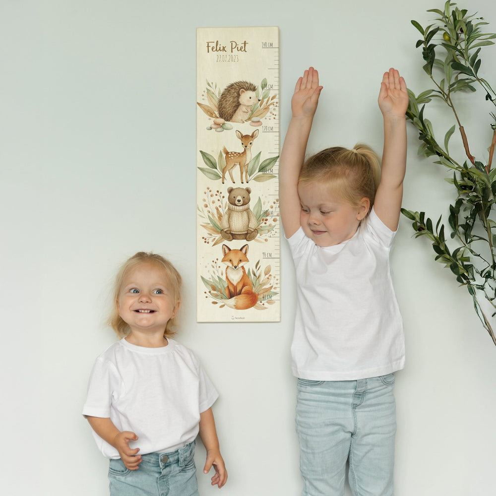 Messlatte Kinder Holz - Waldtiere Bär - Muckelmeister